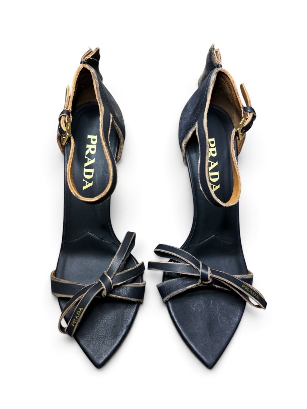 Prada Exposed Seam Ankle Strap Sandal